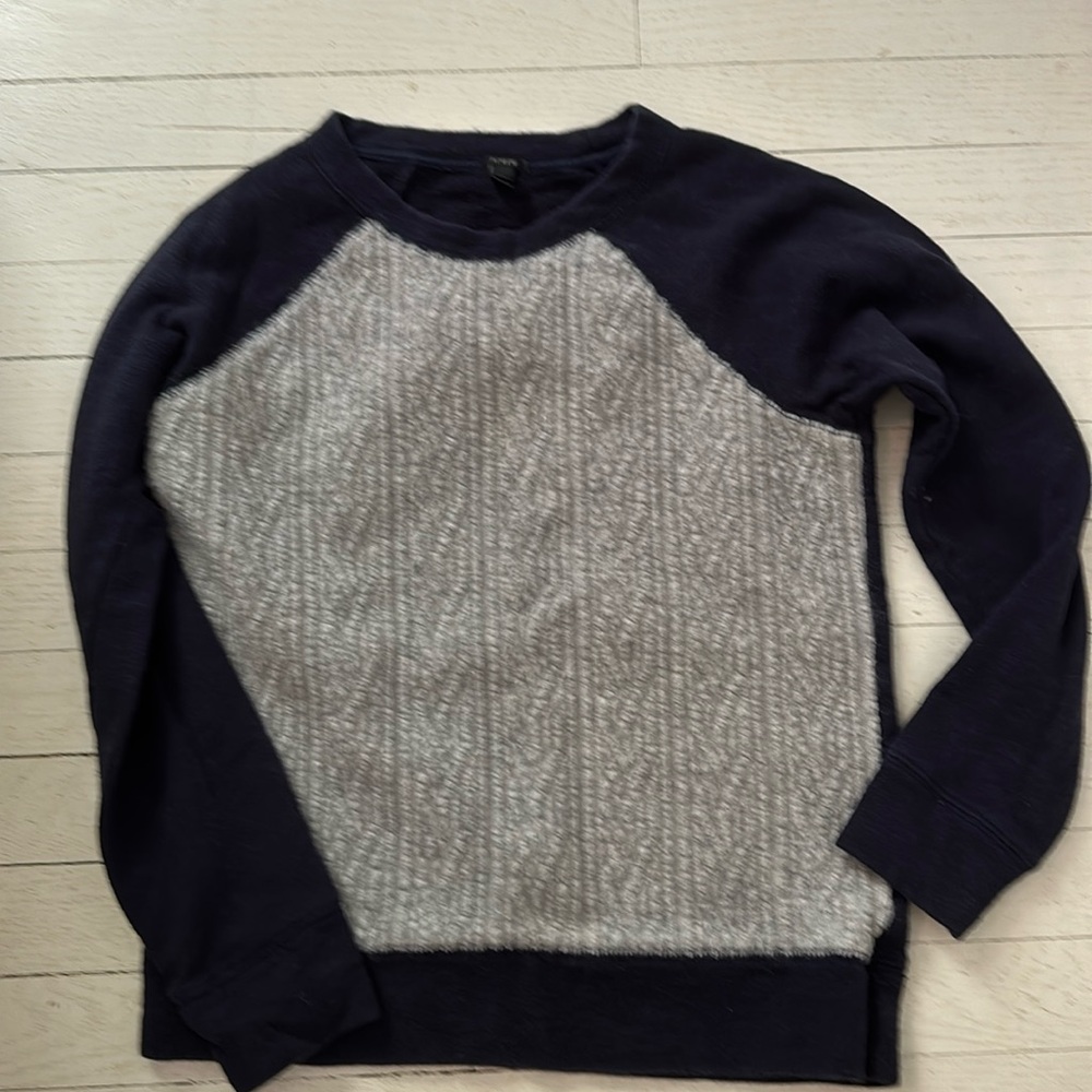 j crew navy & gray sweatshirt. xs.